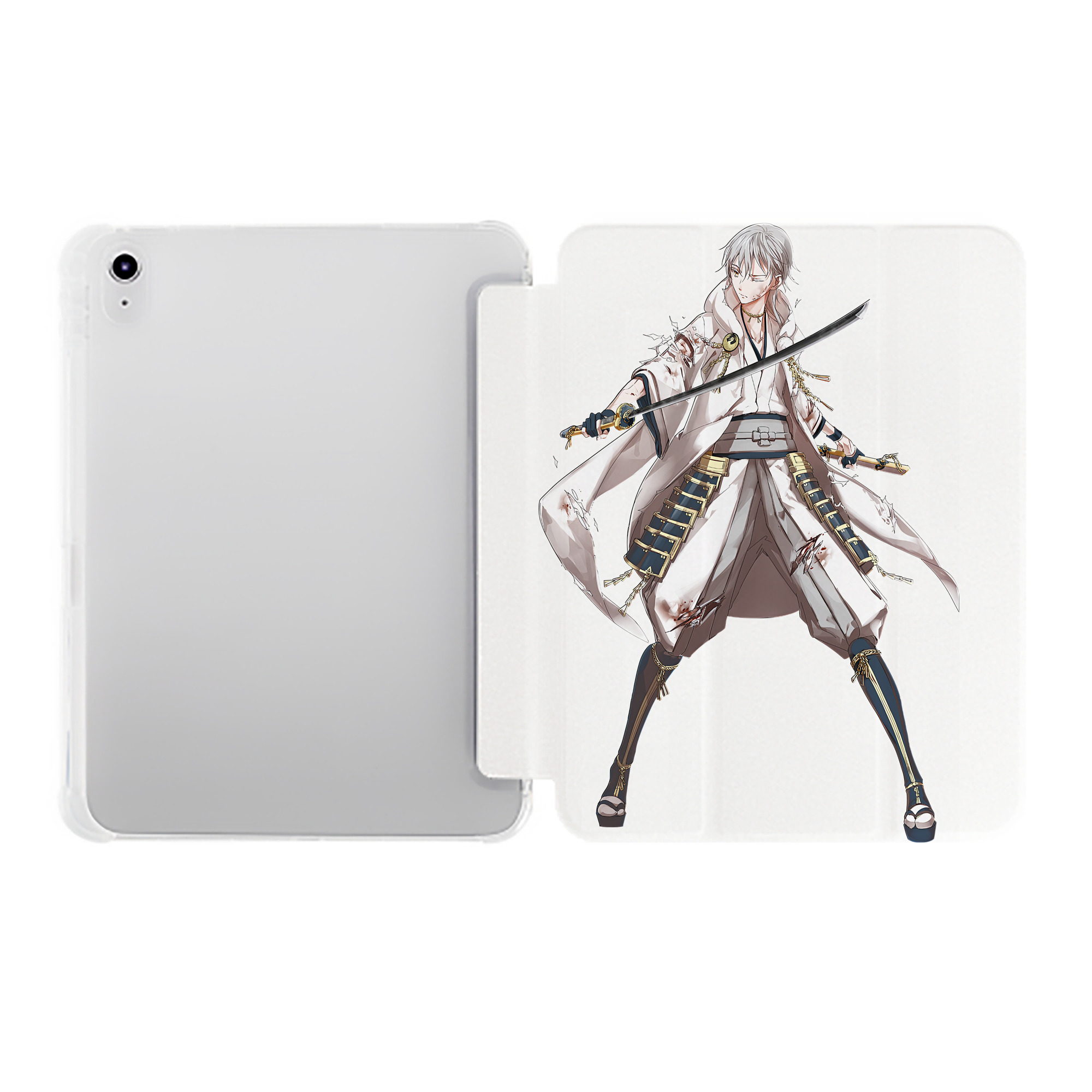 （画像用） 刀剣乱舞 Touken Ranbu IPad ケース ペン収納付き 三つ折りスタンド PUレザー×シリコン 対応機種9.5/10.5/10.9インチ